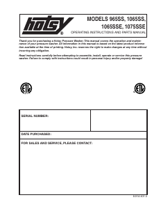 Manual Hotsy 1065SS Pressure Washer