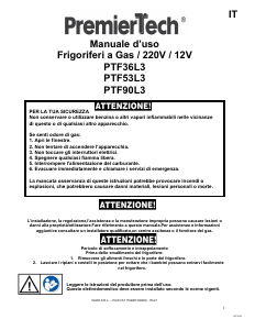 Manuale PremierTech PTF36L3 Frigorifero