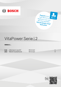 Manuál Bosch MMB2111T VitaPower Mixér