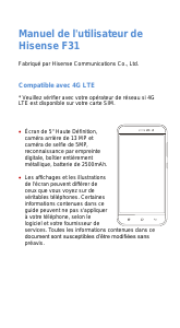 Mode d’emploi Hisense F31 Téléphone portable