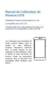 Mode d’emploi Hisense L676 Téléphone portable