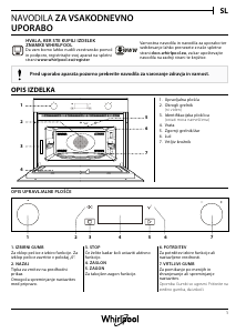 Priročnik Whirlpool W7 MW561 UK Mikrovalovna pečica