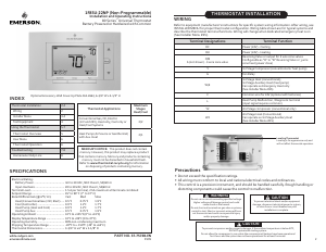 Manual Emerson 1F85U-22NP Thermostat