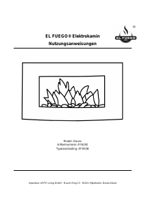 Bedienungsanleitung El Fuego AY6192 Davos Elektrokamin
