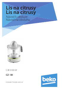 Manuál BEKO CJB5103W Odšťavňovač