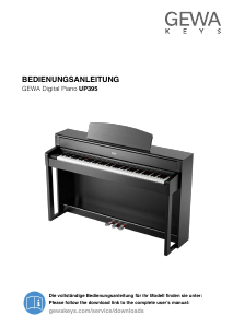 Bedienungsanleitung GEWA UP 395 E-Piano