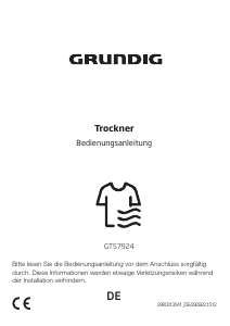 Bedienungsanleitung Grundig GT57924 Trockner