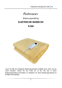 Bedienungsanleitung Rohnson R-034 Elektrische heizdecke
