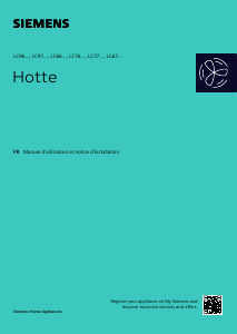 Mode d’emploi Siemens LC96BBM50 Hotte aspirante
