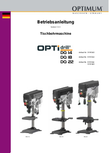 Bedienungsanleitung Optimum DQ 22 Optidrill Tischbohrmaschine