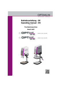 Bedienungsanleitung Optimum DX 15V Optidrill Tischbohrmaschine