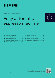 Handleiding Siemens TQ518RX3 Espresso-apparaat