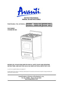 Manual de uso Avanti DG2452B Cocina