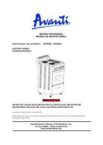 Handleiding Avanti ER2401G Fornuis