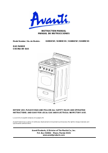 Manual de uso Avanti G2002CW Cocina