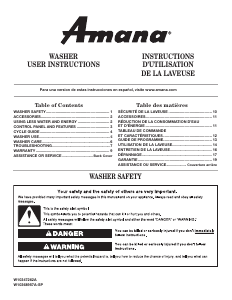Manual Amana NTW4600XQ Washing Machine