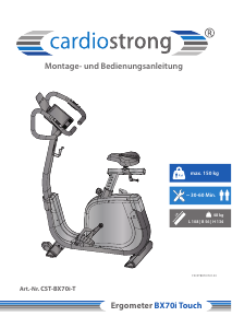 Bedienungsanleitung Cardiostrong BX70i Touch Heimtrainer