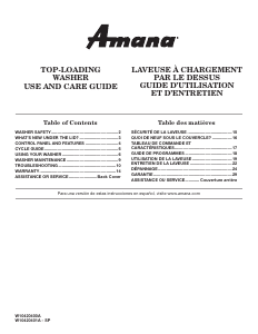 Mode d’emploi Amana NTW4601XQ Lave-linge