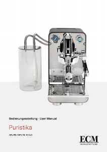 Bedienungsanleitung ECM Puristika Espressomaschine