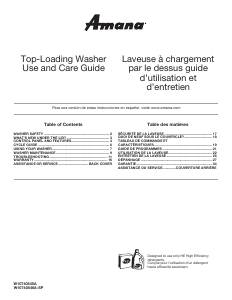 Mode d’emploi Amana NTW4635EW Lave-linge