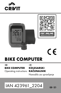 Priročnik Crivit IAN 423961 Kolesarski računalnik