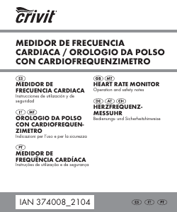 Manual Crivit IAN 374008 Monitor de frequência cardíaca