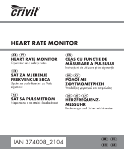 Priručnik Crivit IAN 374008 Monitor pulsa