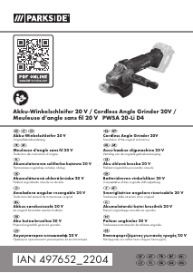 Handleiding Parkside IAN 497652 Haakse slijpmachine