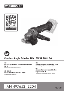 Bruksanvisning Parkside IAN 497652 Vinkelslip