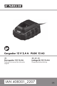 Manual Parkside IAN 408301 Carregador de pilhas