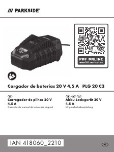 Manual Parkside IAN 418060 Carregador de pilhas