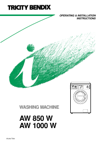 Handleiding Tricity Bendix AW 850 W Wasmachine