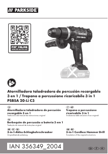 Manuale Parkside IAN 356349 Trapano avvitatore