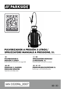 Manuale Parkside IAN 352096 Spruzzatore da giardino