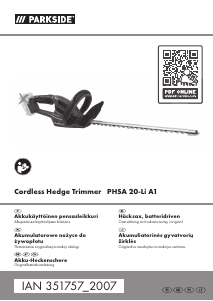 Bruksanvisning Parkside IAN 351757 Häcksax