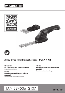 Manuale Parkside IAN 384536 Tagliasiepi