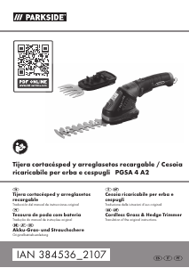 Manual Parkside IAN 384536 Corta-sebes