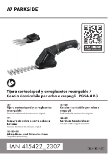 Manual de uso Parkside IAN 415422 Tijeras cortasetos