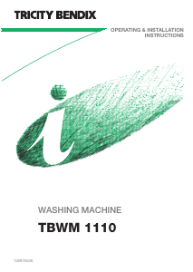 Manual Tricity Bendix TBWM 1110 Washing Machine