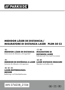 Manual Parkside IAN 374238 Medidor de distâncias a laser