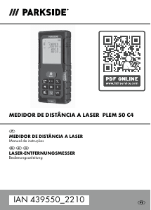Manual Parkside IAN 439550 Medidor de distâncias a laser