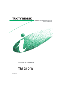 Manual Tricity Bendix TM 210 W Dryer