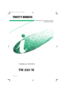 Manual Tricity Bendix TM 220 W Dryer