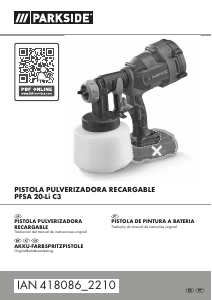 Manual Parkside IAN 418086 Pistola de pintura