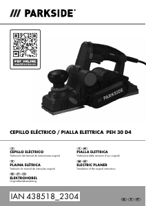 Manual Parkside IAN 438518 Plaina