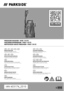 Manual de uso Parkside IAN 453174 Limpiadora de alta presión