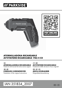 Manuale Parkside IAN 351834 Avvitatore