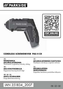 Vadovas Parkside IAN 351834 Atsuktuvas