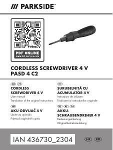 Manual Parkside IAN 436730 Șurubelniță