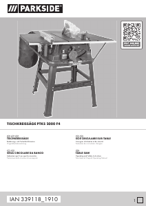 Manuale Parkside IAN 339118 Sega da banco